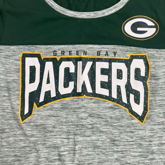 NFL Green Bay Packers Women's Shirt Size L Space Dye Stripe Sleeve Team Apparel - Picture 11 of 11